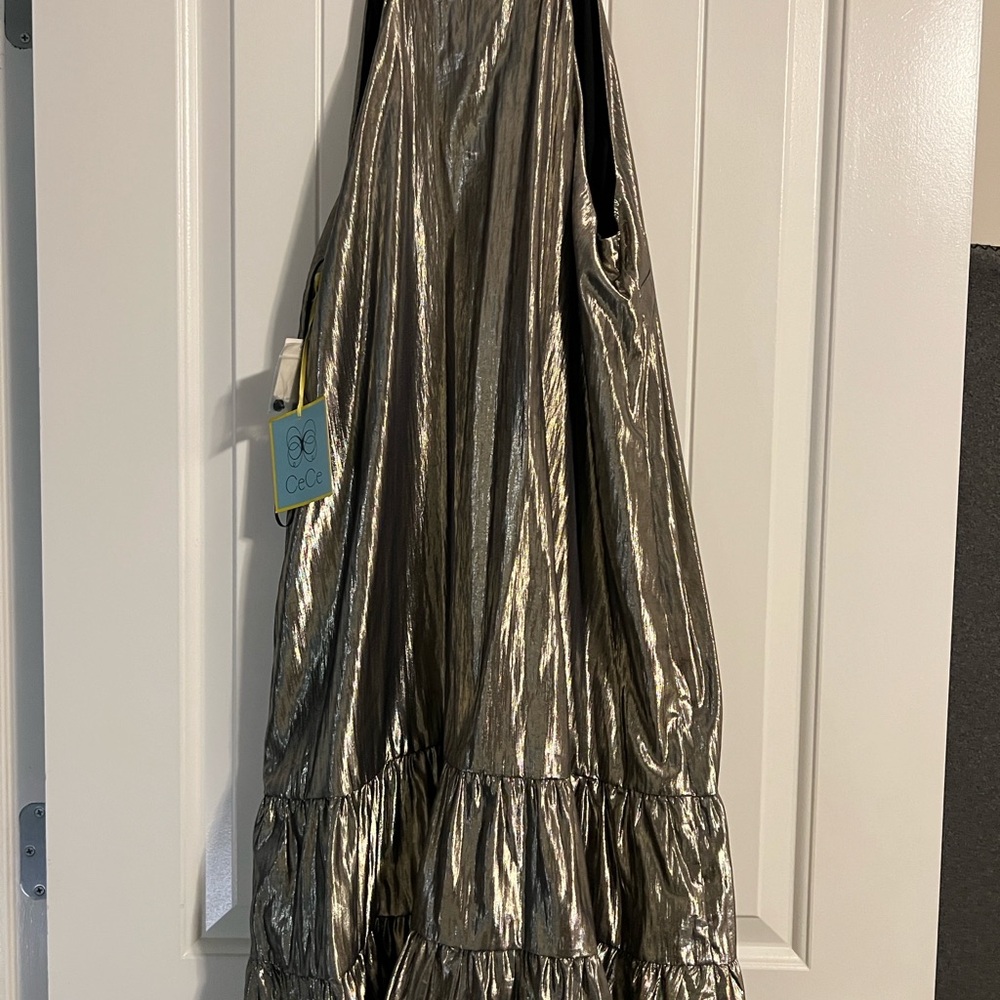 CeCe Silver Halter Sundress for Cocktail Nights